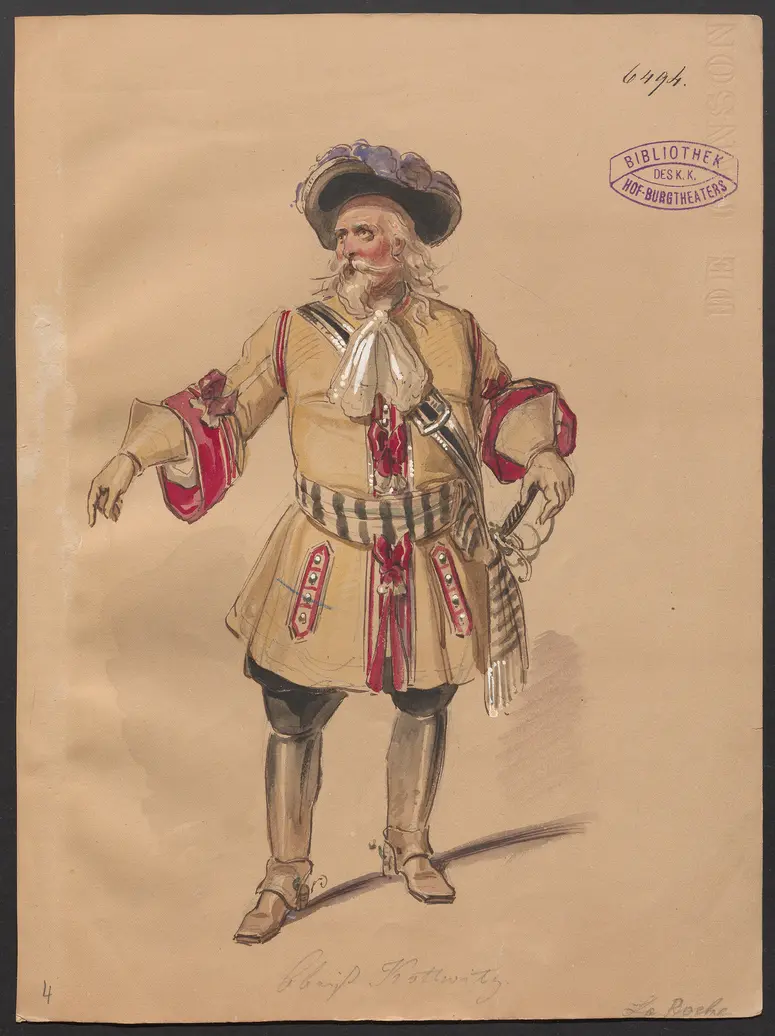 Prinz Friedrich von Homburg, oder Die Schlacht bei Fehrbellin, Titel der Serie: Figurinen des k.k. Hof-Burgtheaters