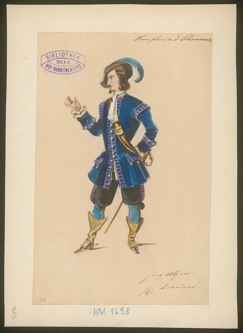 Der Hauptmann von der Scharwache, Titel der Serie: Figurinen des k.k. Hof-Burgtheaters