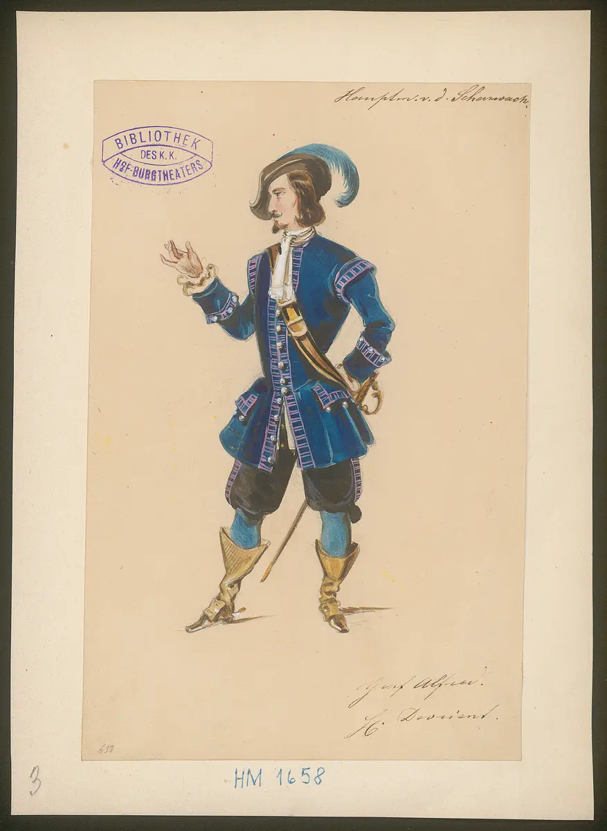 Der Hauptmann von der Scharwache, Titel der Serie: Figurinen des k.k. Hof-Burgtheaters