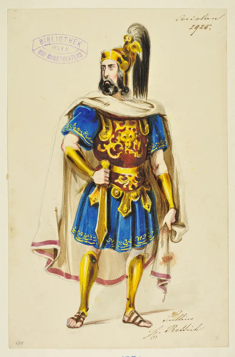 Coriolanus, Titel der Serie: Figurinen des k.k. Hof-Burgtheaters