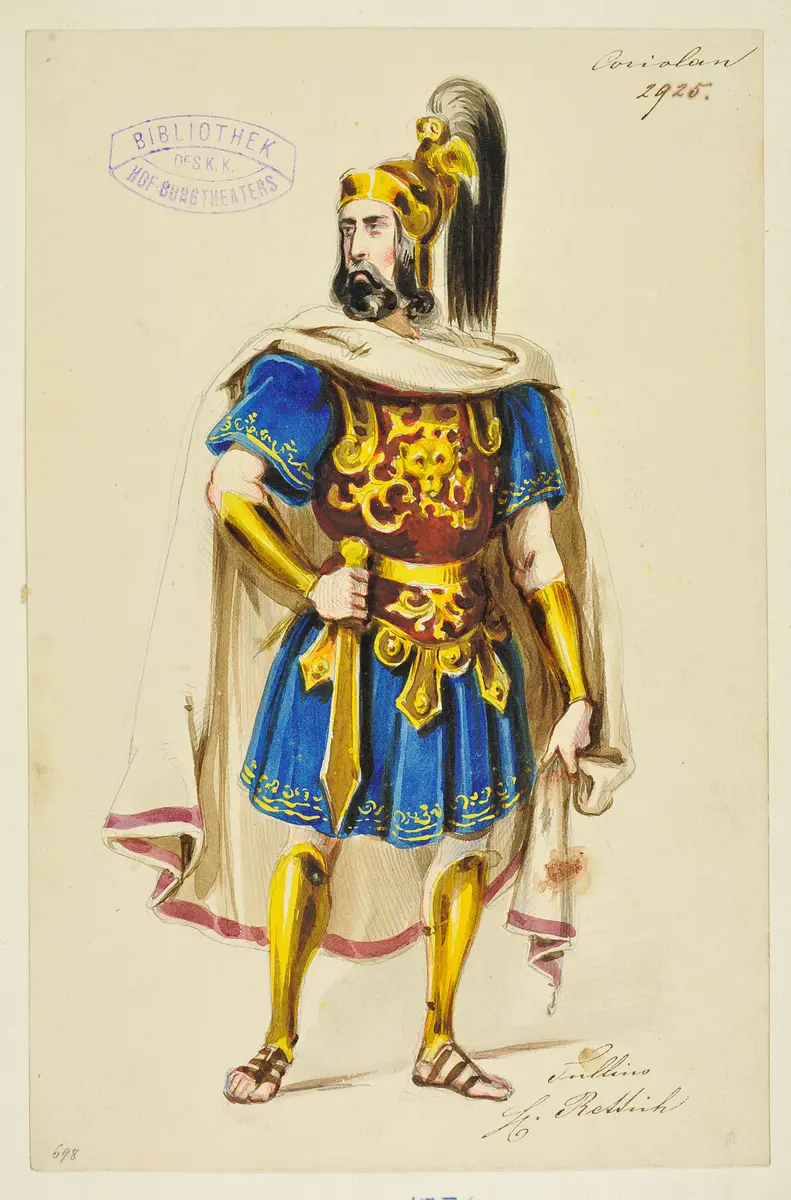 Coriolanus, Titel der Serie: Figurinen des k.k. Hof-Burgtheaters