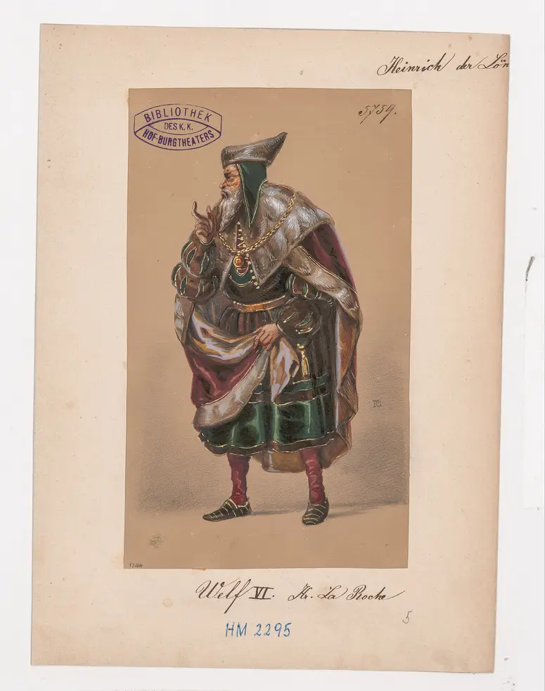 Heinrich der Löwe, Titel der Serie: Figurinen des k.k. Hof-Burgtheaters