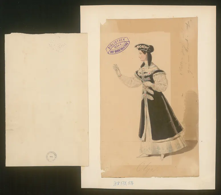 Isidor und Olga, Titel der Serie: Figurinen des k.k. Hof-Burgtheaters