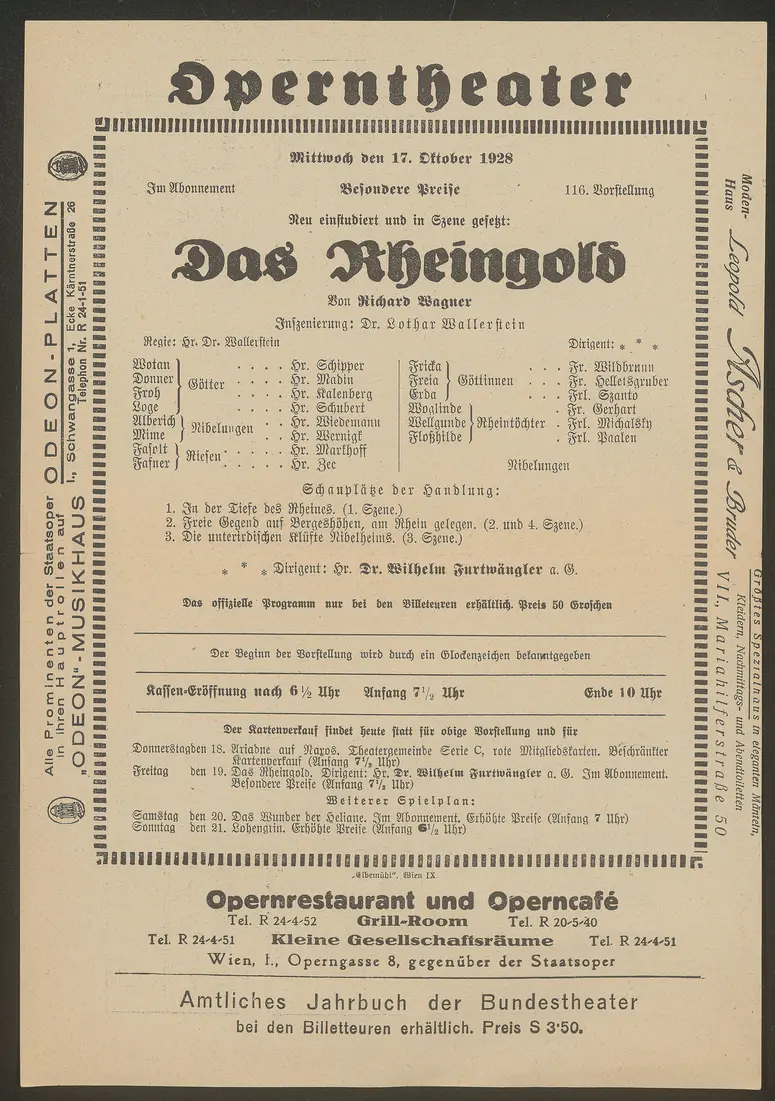 Das Rheingold, Weiterer Titel: Der Ring des Nibelungen