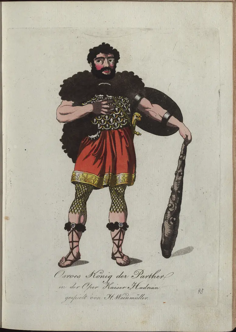 Kaiser Hadrian, Titel der Serie: Auswahl schöner Costumes für Theater- und Ball-Anzüge