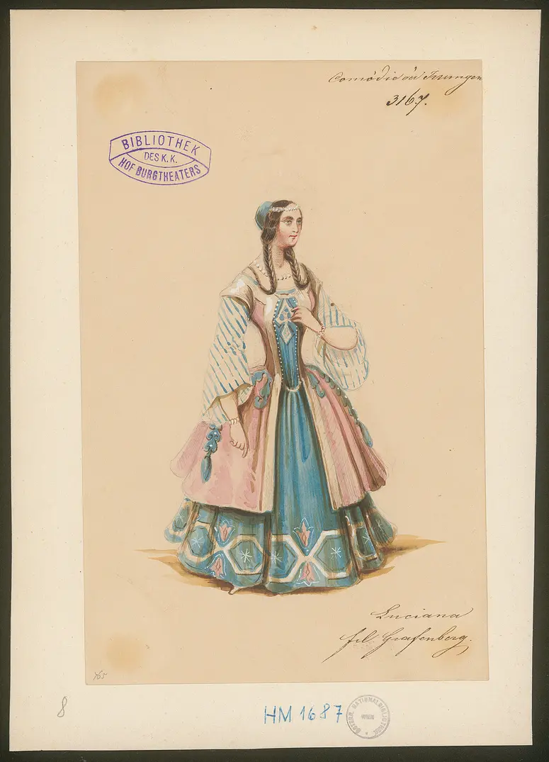 Die Komödie der Irrungen, Originaltitel: The Comedy of Errors, Titel der Serie: Figurinen des k.k. Hof-Burgtheaters