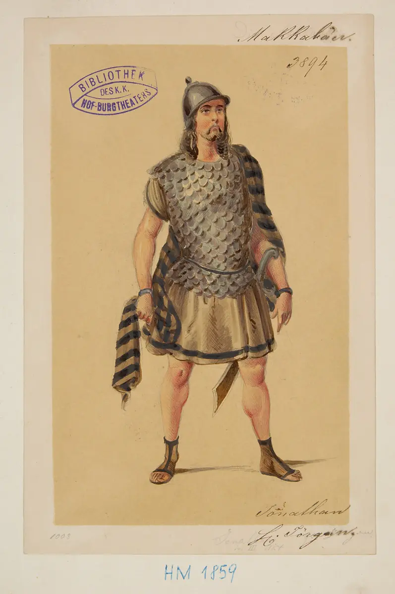 Die Makkabäer, Titel der Serie: Figurinen des k.k. Hof-Burgtheaters