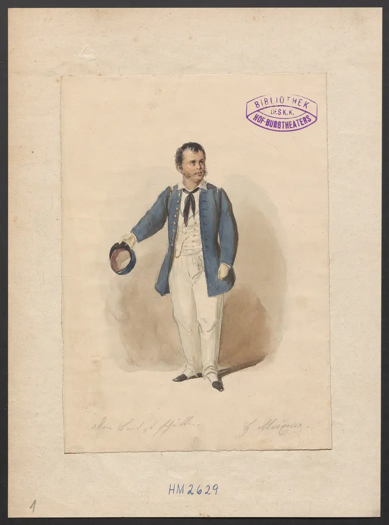 Aus der komischen Oper, Titel der Serie: Figurinen des k.k. Hof-Burgtheaters