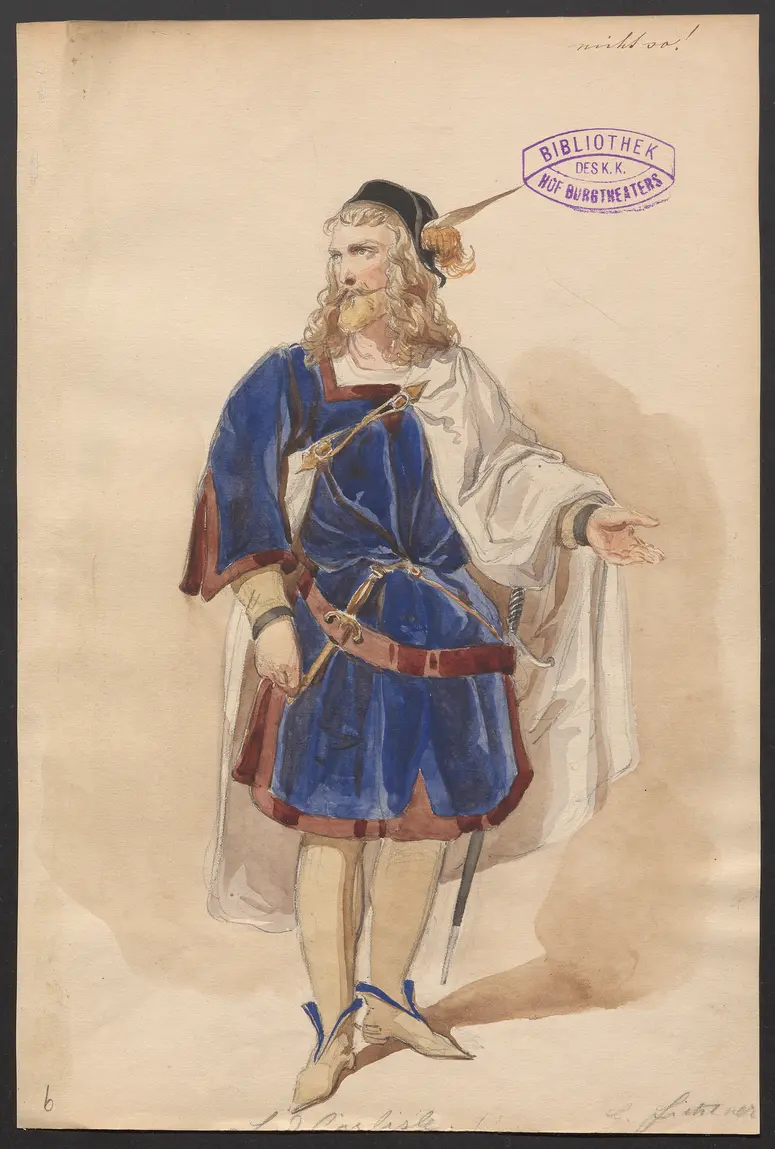 König Richard der Zweite, Originaltitel: King Richard II, Titel der Serie: Figurinen des k.k. Hof-Burgtheaters