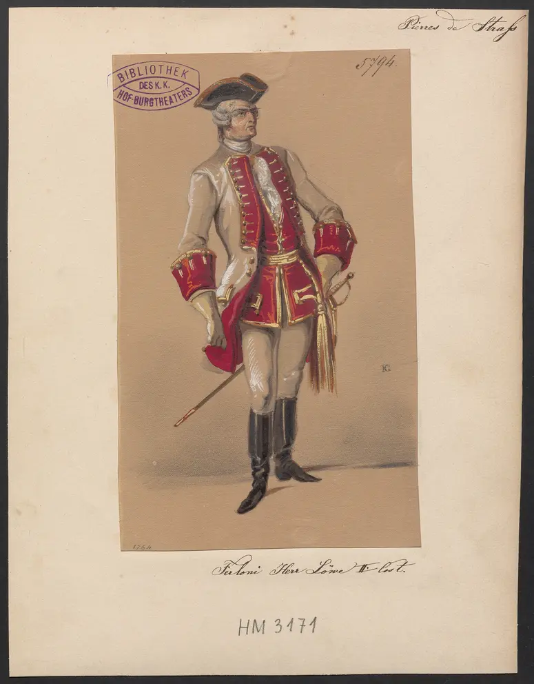 Pierres de Straß, Titel der Serie: Figurinen des k.k. Hof-Burgtheaters