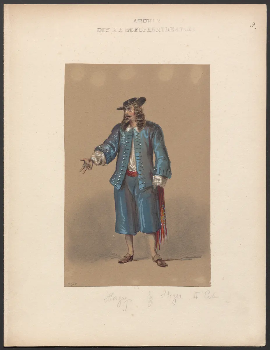 Die Ballnacht, Alternativtitel: Gustav, oder Der Maskenball, Originaltitel: Gustave III., ou Le bal masqué, Titel der Serie: Figurinen des k.k. Hofoperntheaters