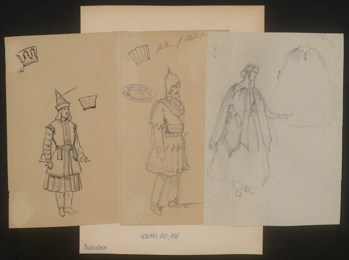 Isfendiar, Titel der Serie: Figurinen des k.k. Hof-Burgtheaters