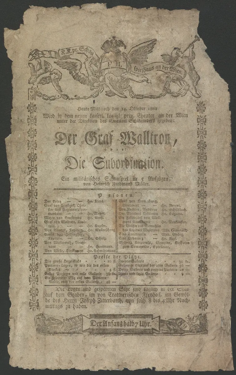 Der Graf Walltron oder Die Subordination, Alternativtitel: Graf Waltron