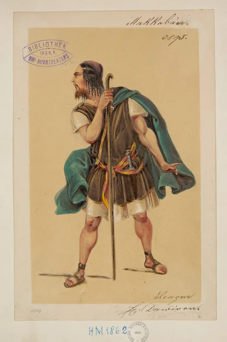 Die Makkabäer, Titel der Serie: Figurinen des k.k. Hof-Burgtheaters