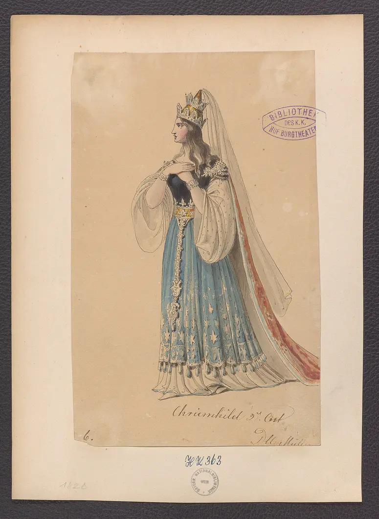 Der Nibelungenhort, Titel der Serie: Figurinen des k.k. Hof-Burgtheaters