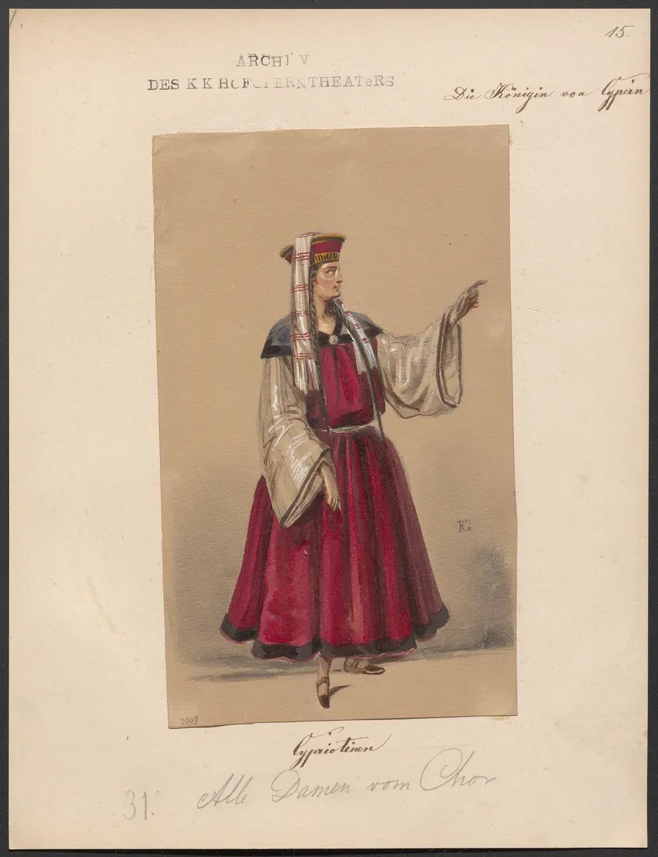 Die Königin von Cypern, Originaltitel: La reine de Chypre, Titel der Serie: Figurinen des k.k. Hofoperntheaters