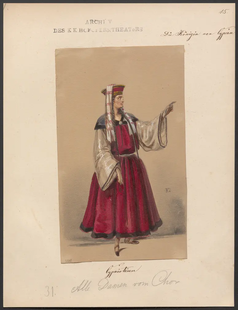 Die Königin von Cypern, Originaltitel: La reine de Chypre, Titel der Serie: Figurinen des k.k. Hofoperntheaters