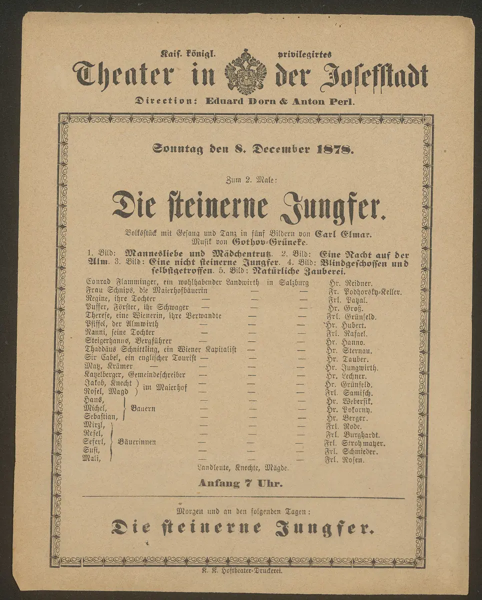 Die steinerne Jungfer, Die steinerne Jungfrau