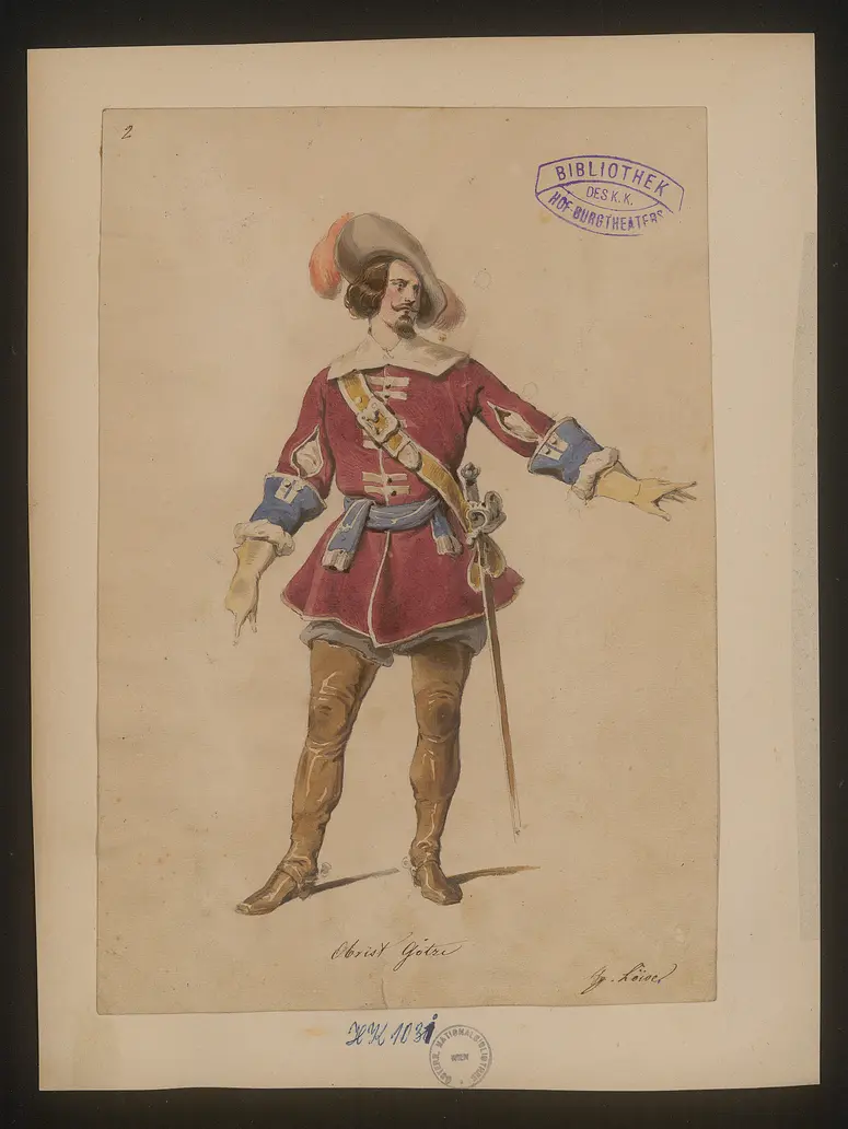 Ein deutscher Krieger, Titel der Serie: Figurinen des k.k. Hof-Burgtheaters