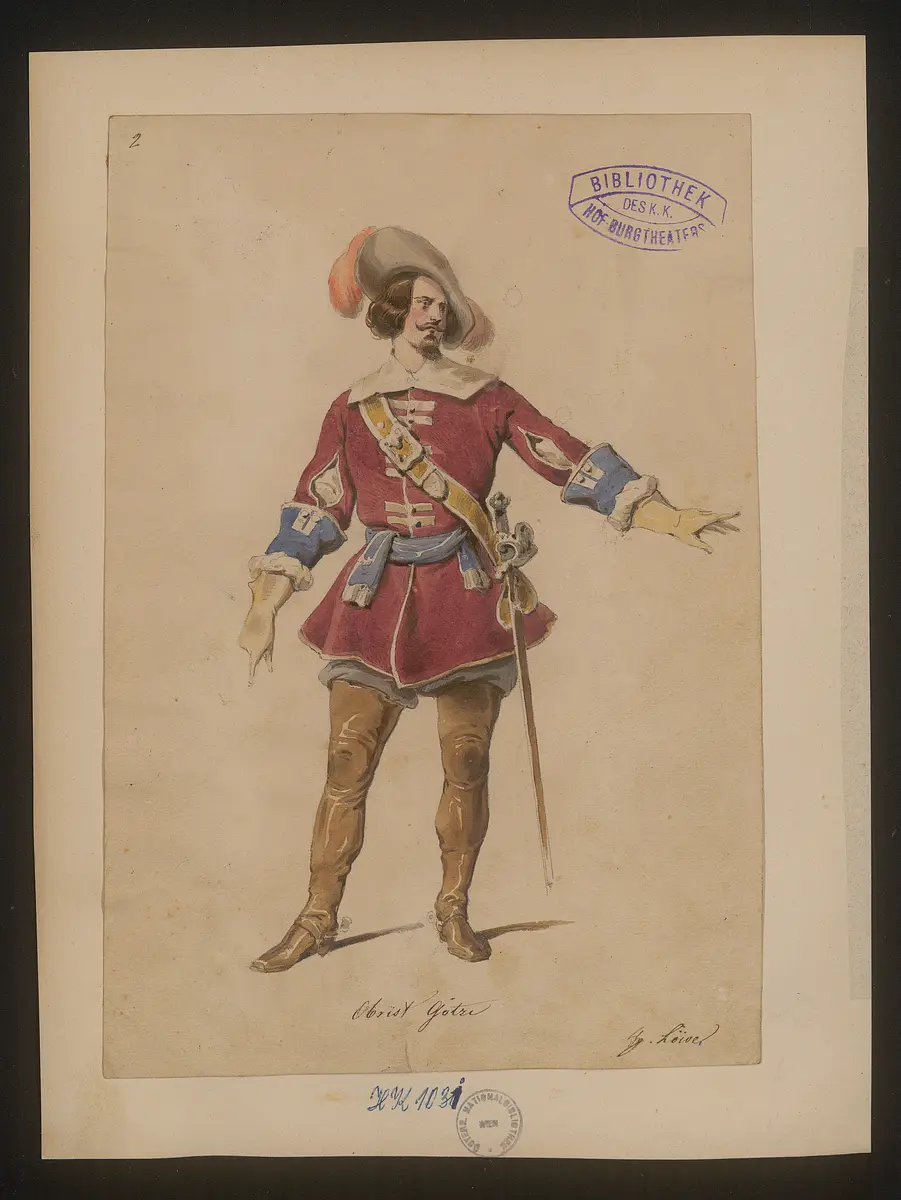 Ein deutscher Krieger, Titel der Serie: Figurinen des k.k. Hof-Burgtheaters