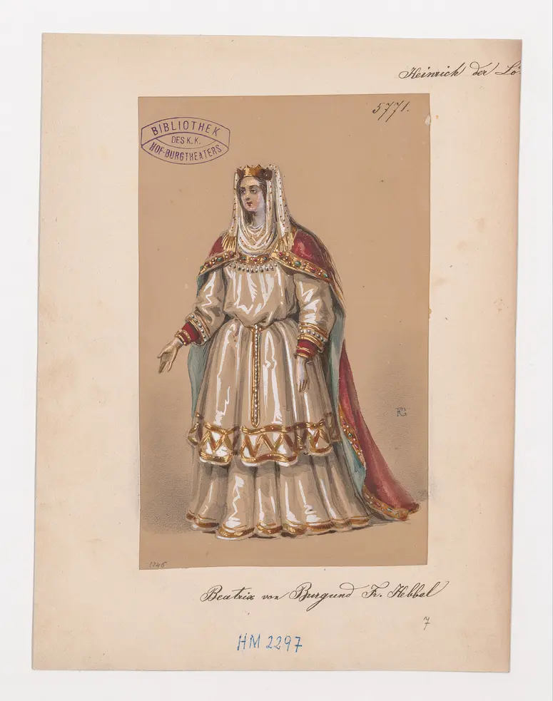 Heinrich der Löwe, Titel der Serie: Figurinen des k.k. Hof-Burgtheaters