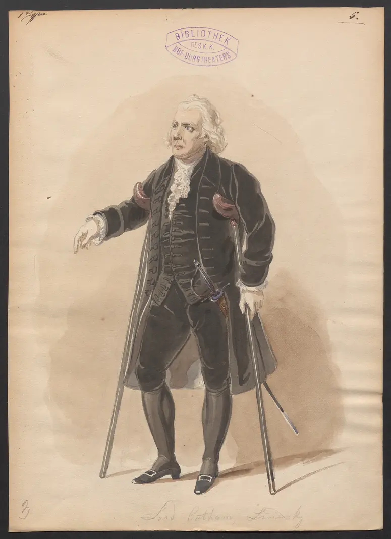 Der Statthalter von Bengalen, Titel der Serie: Figurinen des k.k. Hof-Burgtheaters