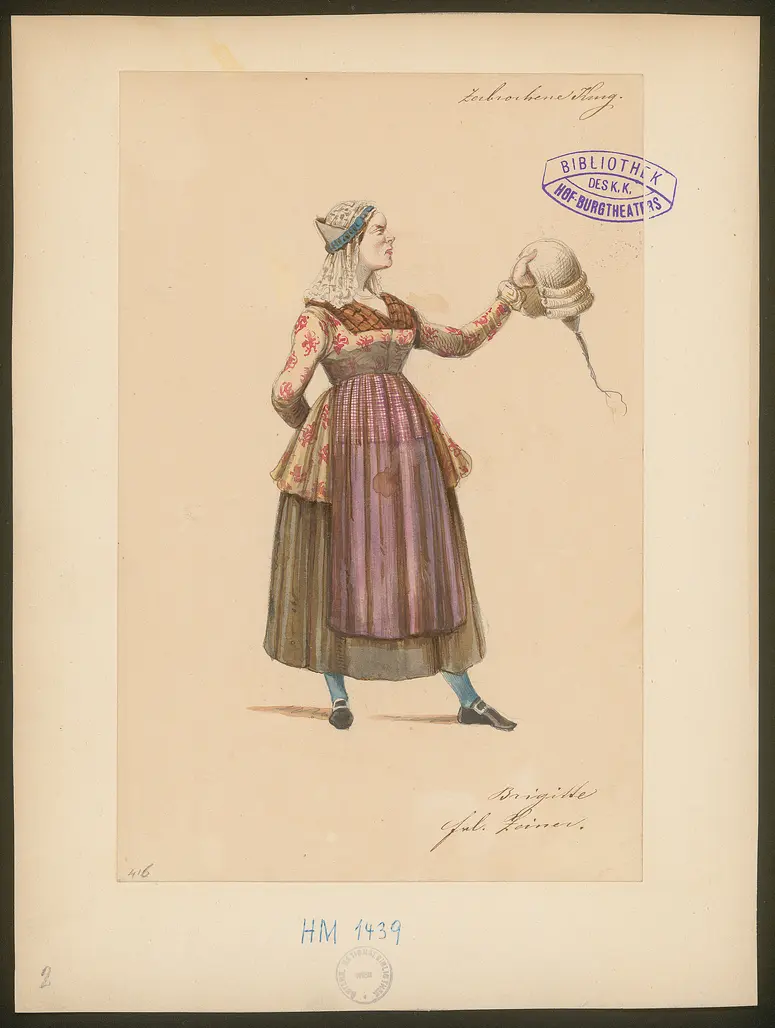 Der zerbrochene Krug, Titel der Serie: Figurinen des k.k. Hof-Burgtheaters