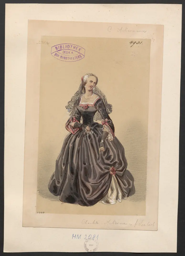 Charlotte Ackermann, Titel der Serie: Figurinen des k.k. Hof-Burgtheaters