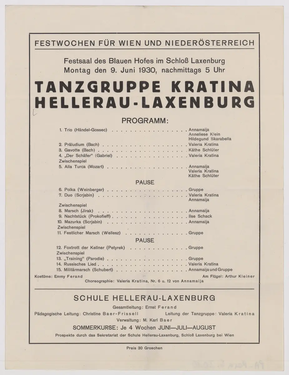 Tanzgruppe Kratina Hellerau Laxenburg
