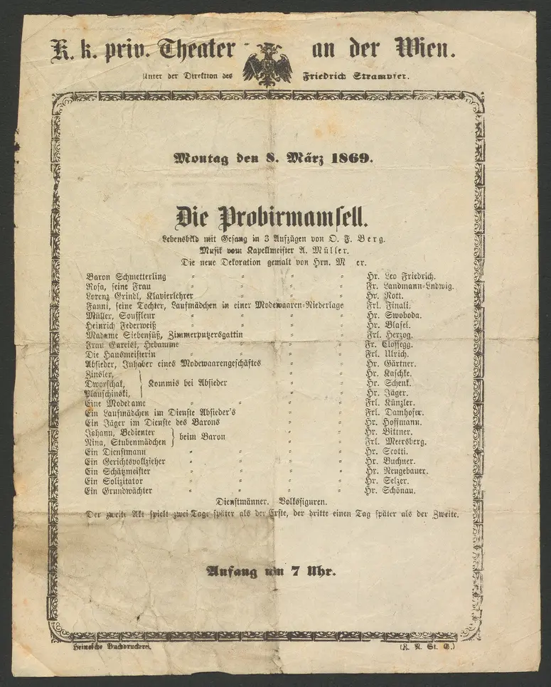 Die Probirmamsell, Die Probiermamsell