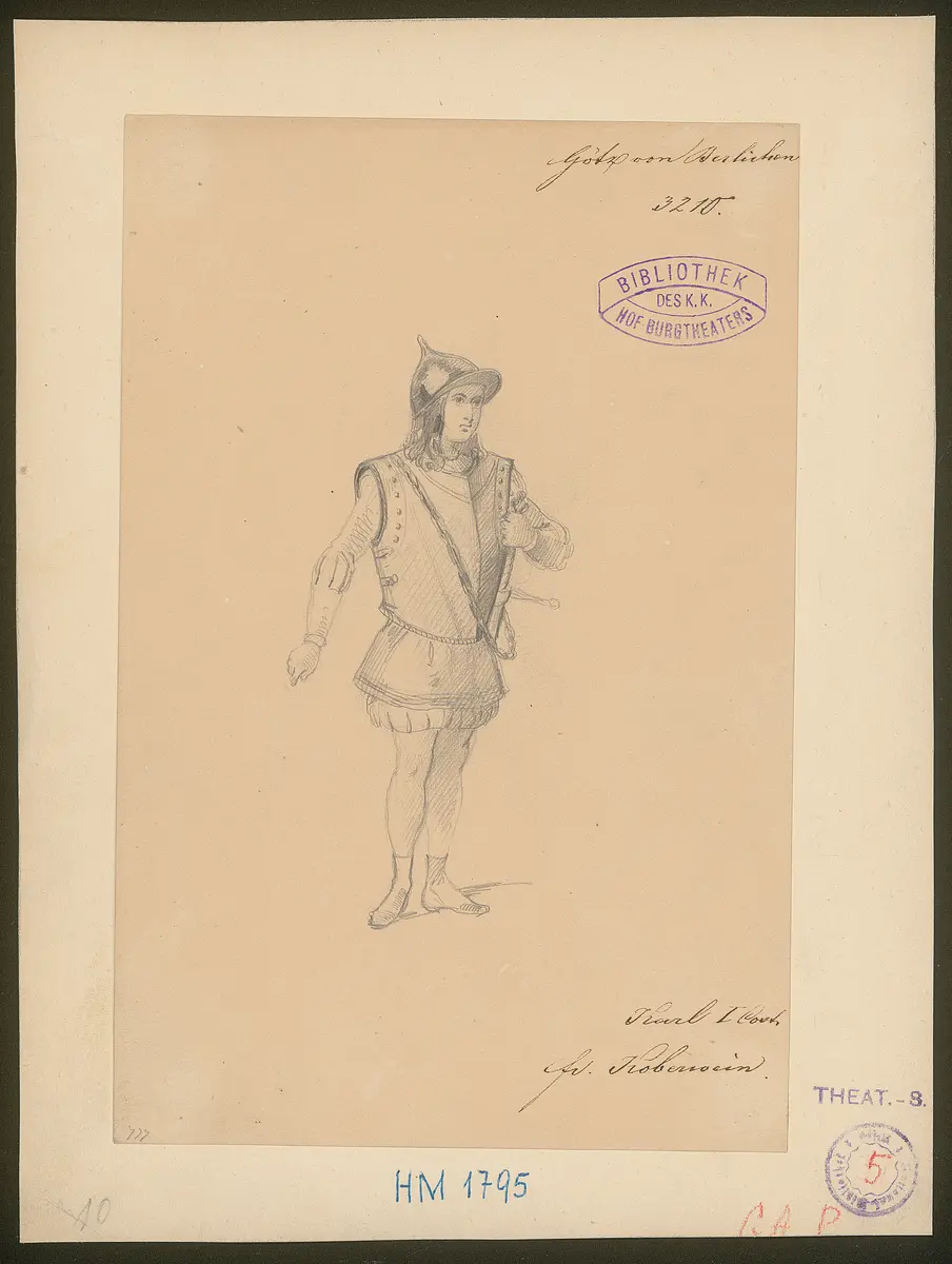 Götz von Berlichingen mit der eisernen Hand, Titel der Serie: Figurinen des k.k. Hof-Burgtheaters