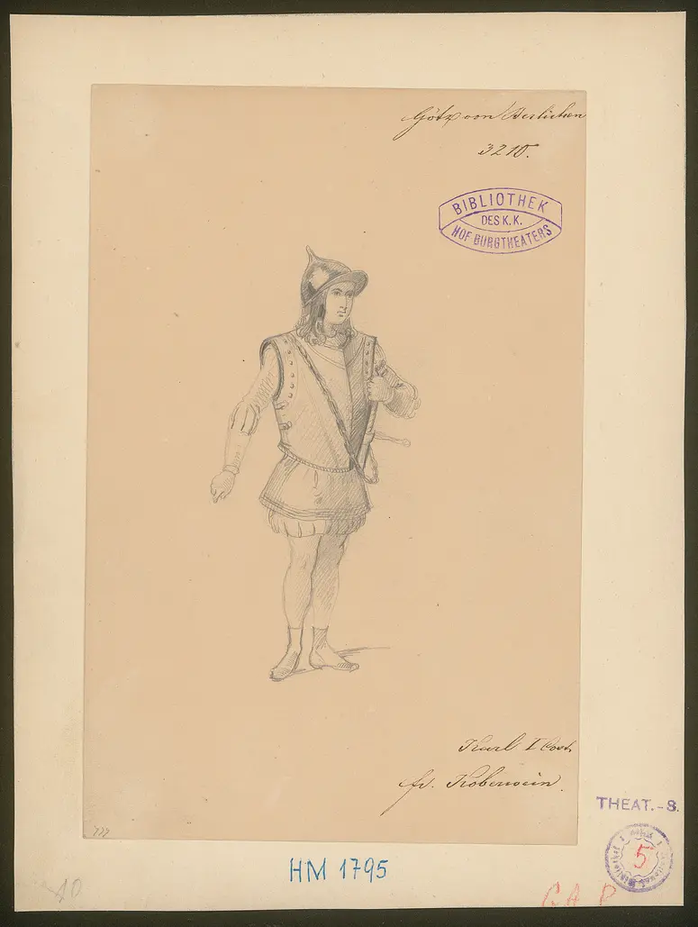 Götz von Berlichingen mit der eisernen Hand, Titel der Serie: Figurinen des k.k. Hof-Burgtheaters