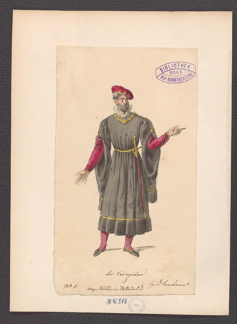 Zwei Nächte zu Valladolid, Titel der Serie: Figurinen des k.k. Hof-Burgtheaters