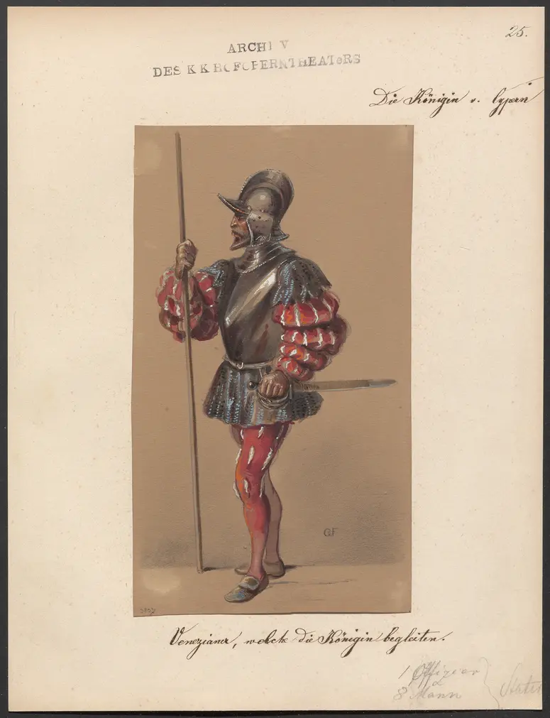 Die Königin von Cypern, Originaltitel: La reine de Chypre, Titel der Serie: Figurinen des k.k. Hofoperntheaters