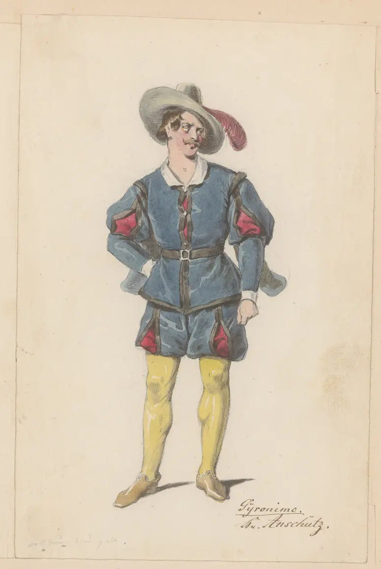 Ein weibliches Herz, Titel der Serie: Figurinen des k.k. Hof-Burgtheaters