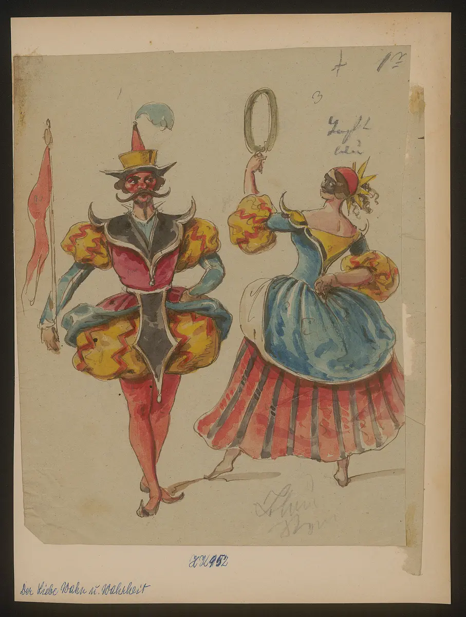 Der Liebe Wahn und Wahrheit, Titel der Serie: Figurinen des k.k. Hof-Burgtheaters