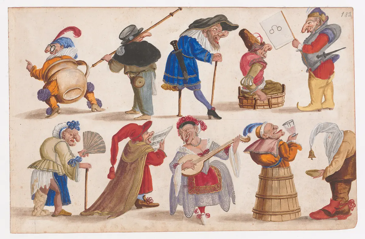 Zehn Grotesken, Titel der Serie: Nani e Maschere ridicole