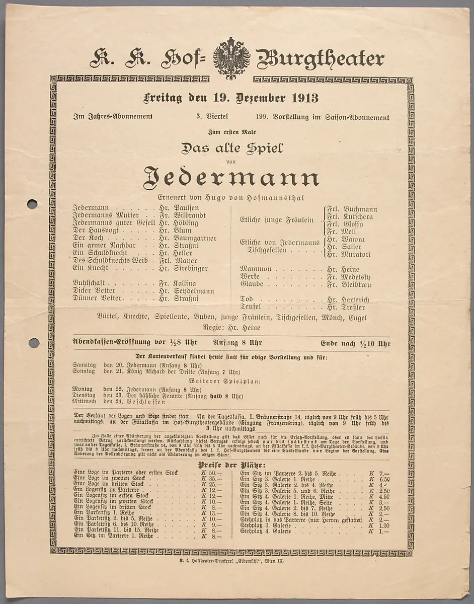 Das alte Spiel von Jedermann