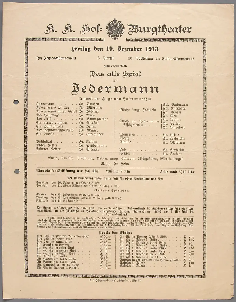 Das alte Spiel von Jedermann