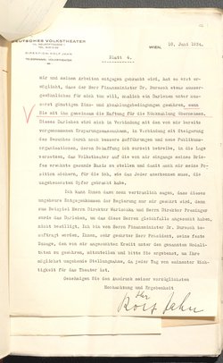 Protokolle der Ausschusssitzungen des Vereines des Deutschen Volkstheaters in Wien