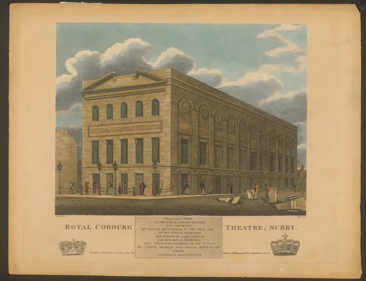 London, Old Vic Theatre, Alternativtitel: London, Royal Coburg Theatre, Alternativtitel: London, Royal Victorian Theatre, Titel in Vorlageform: Royal Cobourg Theatre, Surry., Titel der Serie: Londina Illustrata