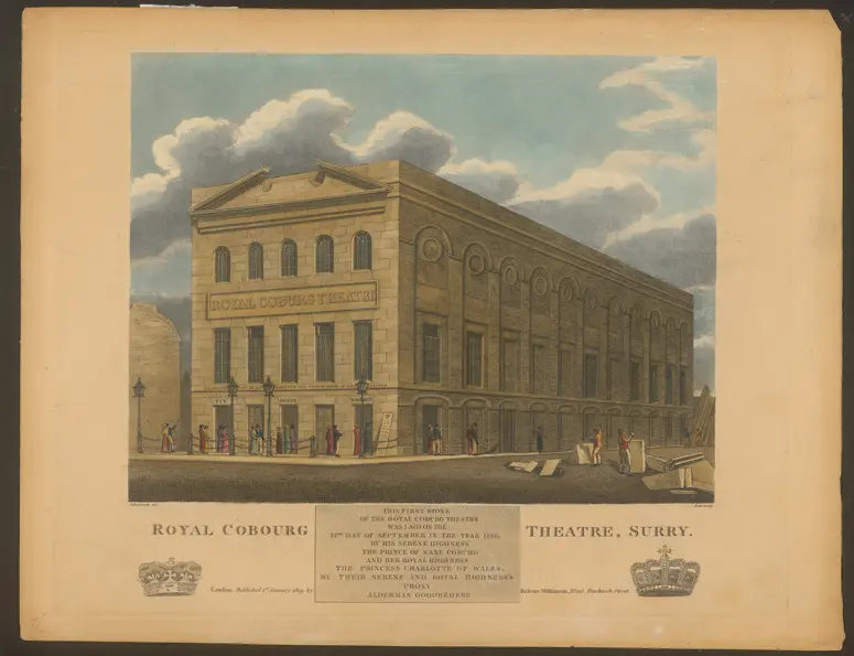 London, Old Vic Theatre, Alternativtitel: London, Royal Coburg Theatre, Alternativtitel: London, Royal Victorian Theatre, Titel in Vorlageform: Royal Cobourg Theatre, Surry., Titel der Serie: Londina Illustrata