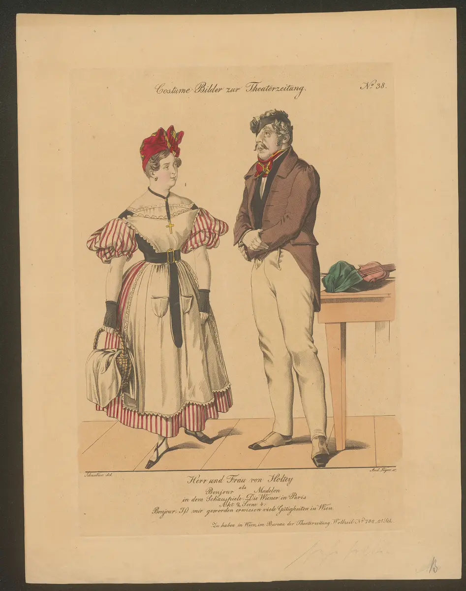 Die Wiener in Paris, Titel der Serie: Costume-Bild, Name der Zeitschrift: Wiener Theaterzeitung