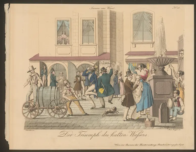 Der Triumph des kalten Wassers, Titel der Serie: Wiener Scene, Name der Zeitschrift: Wiener Theaterzeitung