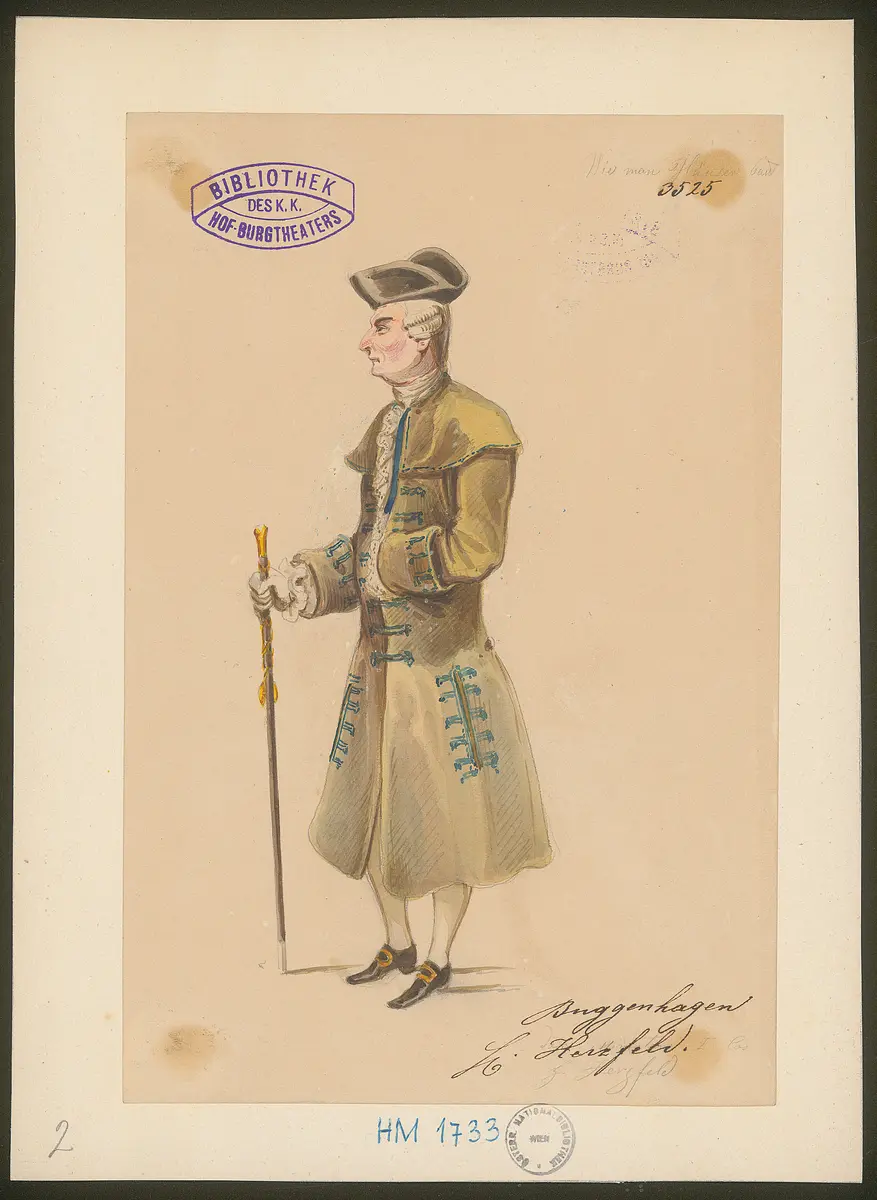 Wie man Häuser baut, Titel der Serie: Figurinen des k.k. Hof-Burgtheaters