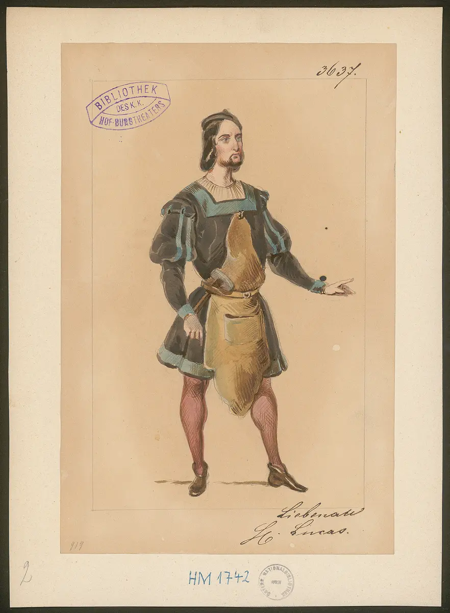 Liebhaber und Nebenbuhler in einer Person, oder Der Waffenschmied von Worms, Suchtitel: Liebhaber und Nebenbuhler in einer Person, Titel der Serie: Figurinen des k.k. Hof-Burgtheaters