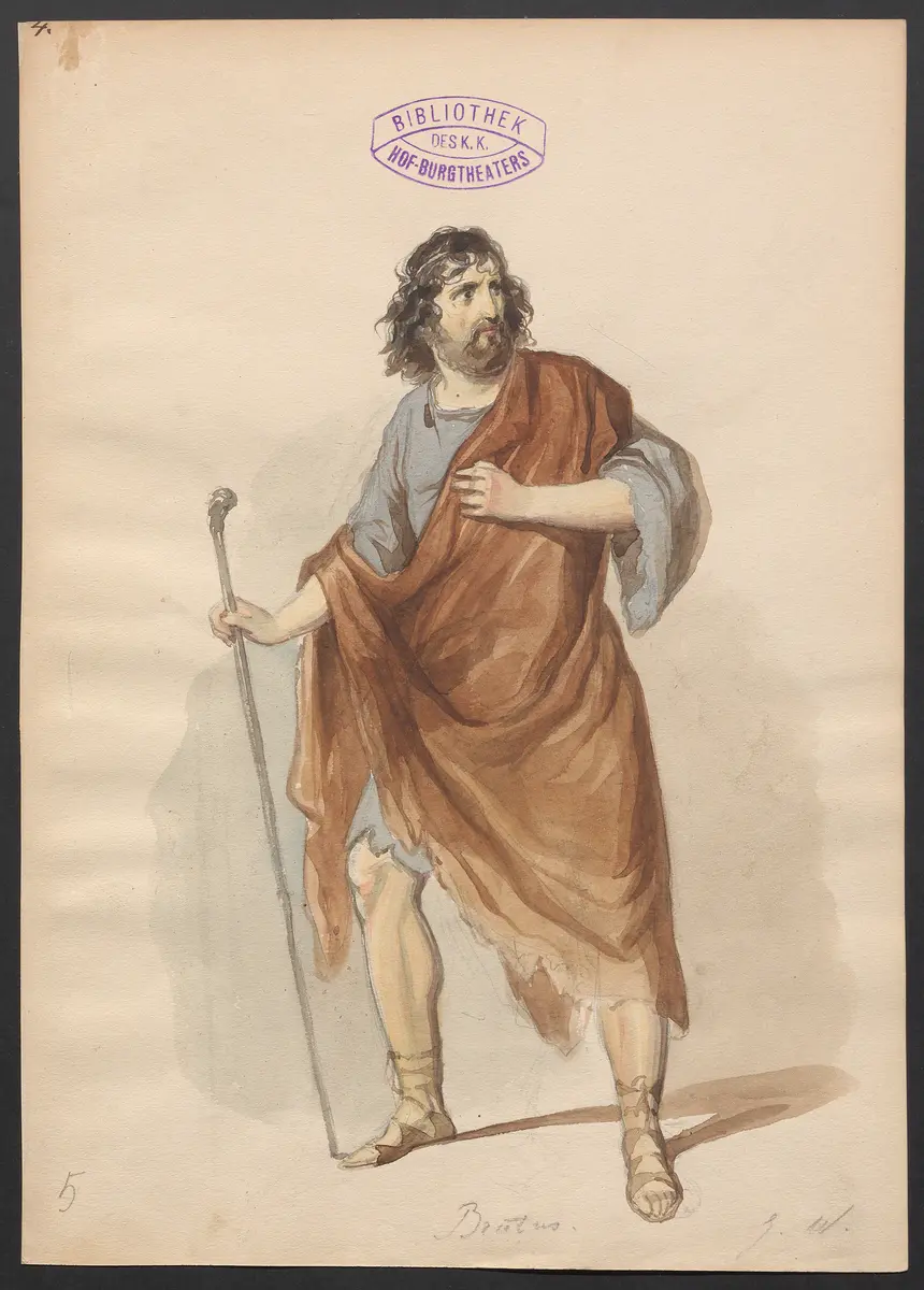 Brutus und Collatinus, Titel der Serie: Figurinen des k.k. Hof-Burgtheaters