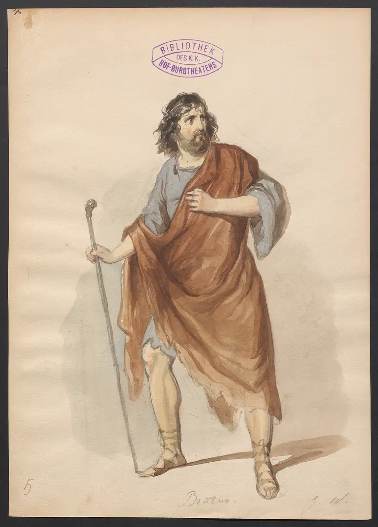 Brutus und Collatinus, Titel der Serie: Figurinen des k.k. Hof-Burgtheaters