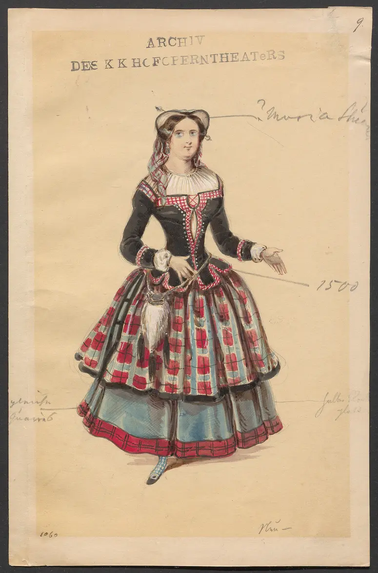Die weiße Dame, Originaltitel: La dame blanche, Titel der Serie: Figurinen des k.k. Hofoperntheaters