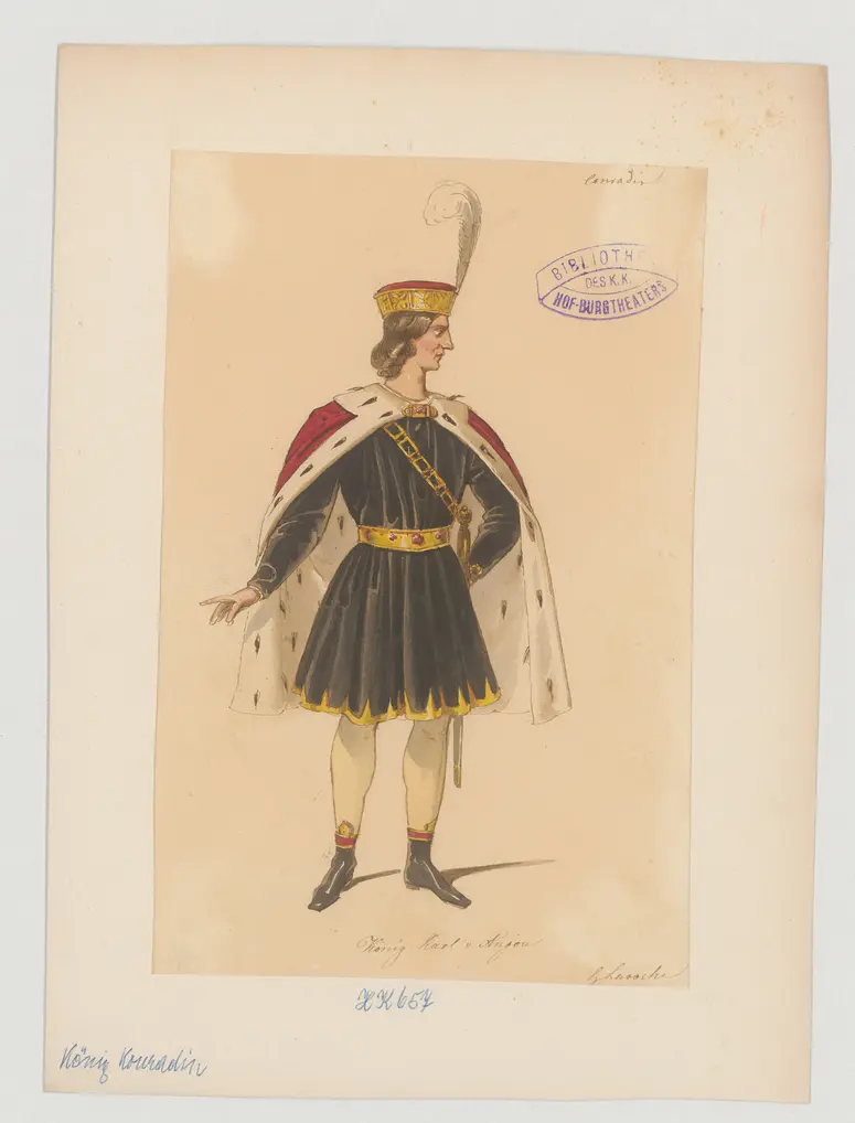 König Konradin, Titel der Serie: Figurinen des k.k. Hof-Burgtheaters